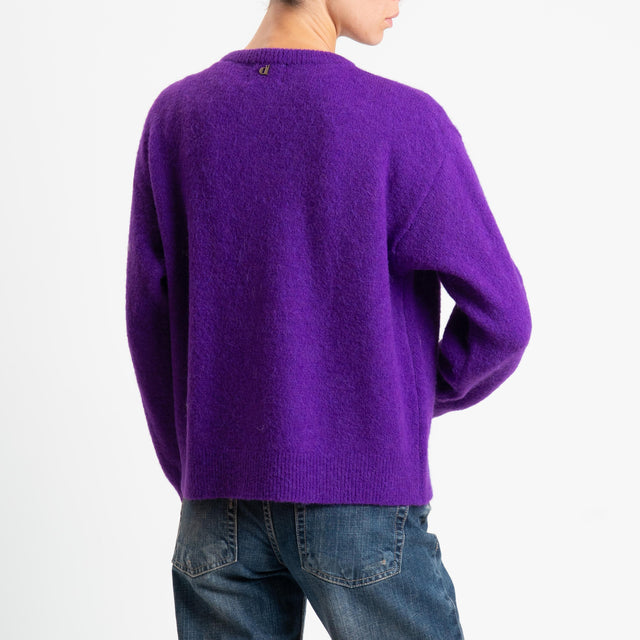 Dixie-Cardigan misto alpaca con zip - viola