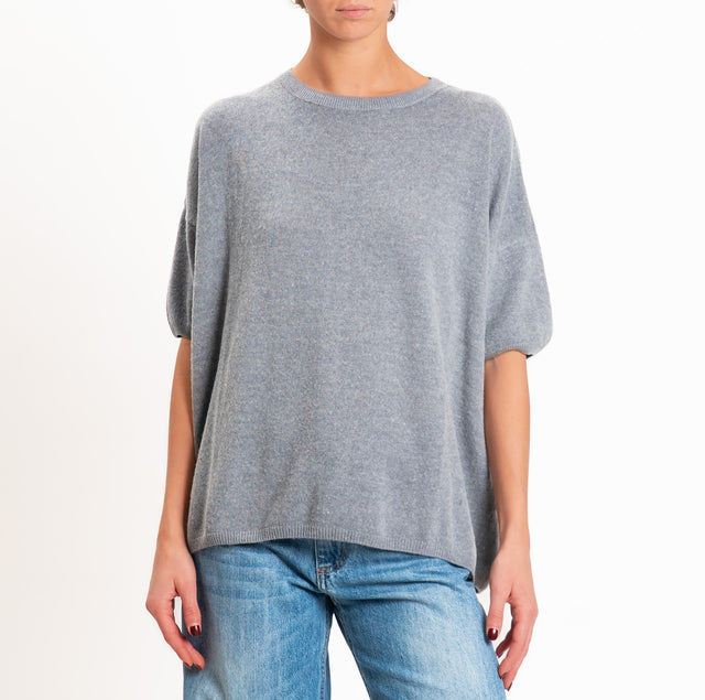 Dixie-Maglia girocollo misto cashmere - grigio