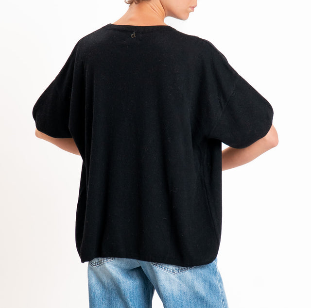 Dixie-Maglia girocollo misto cashmere - Nero