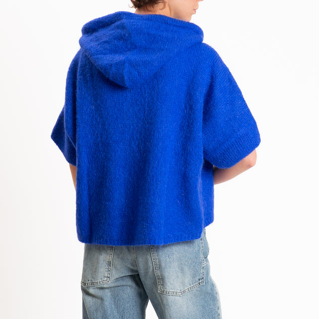 Dixie-Maglia mohair con cappuccio - bluette