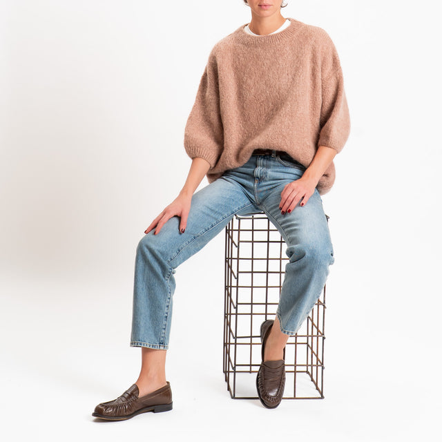 Dixie-Maglia mohair girocollo - biscotto