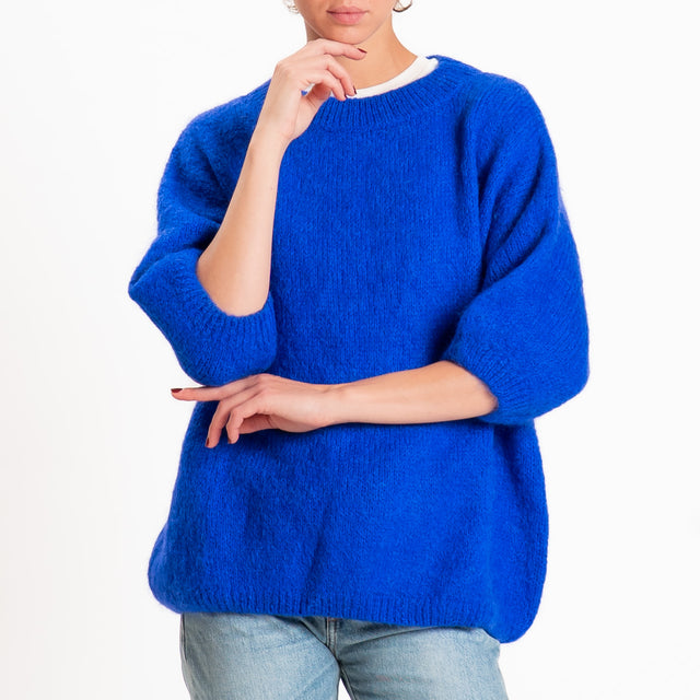 Dixie-Maglia mohair girocollo - bluette