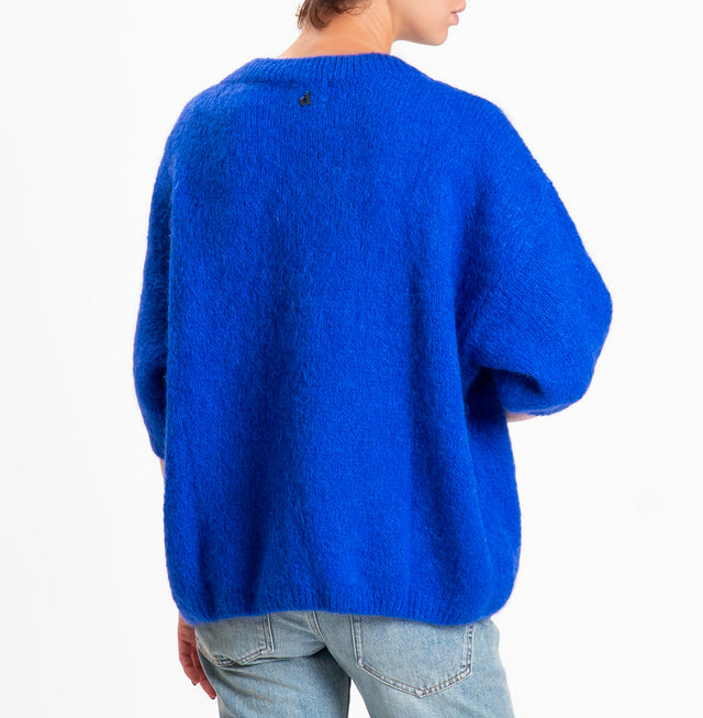 Dixie-Maglia mohair girocollo - bluette