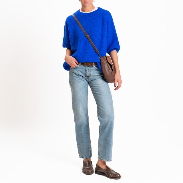 Dixie-Maglia mohair girocollo - bluette