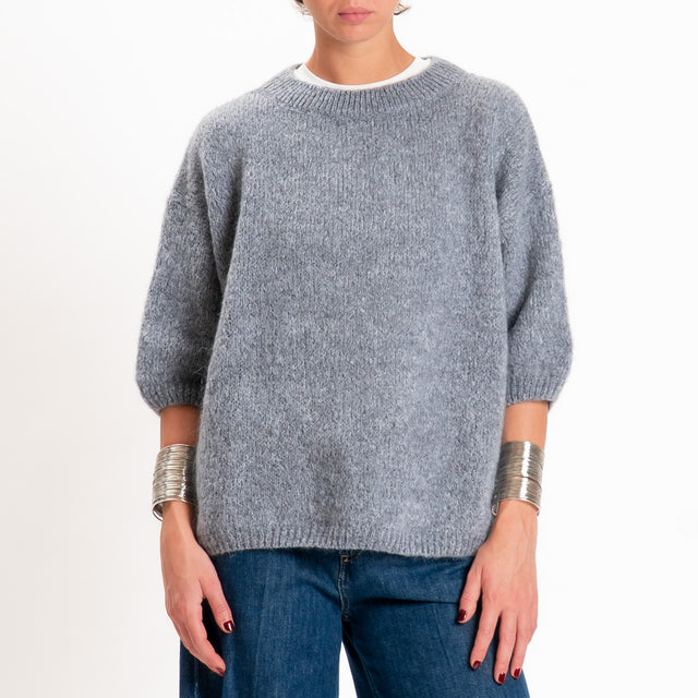 Dixie-Maglia mohair girocollo - grigio