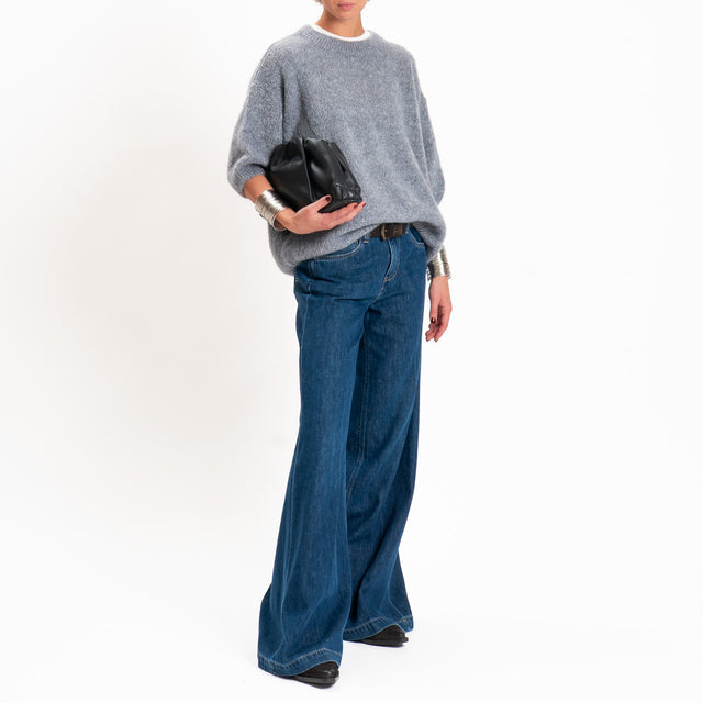 Dixie-Maglia mohair girocollo - grigio