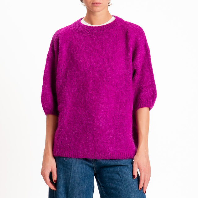 Dixie-Maglia mohair girocollo - magenta
