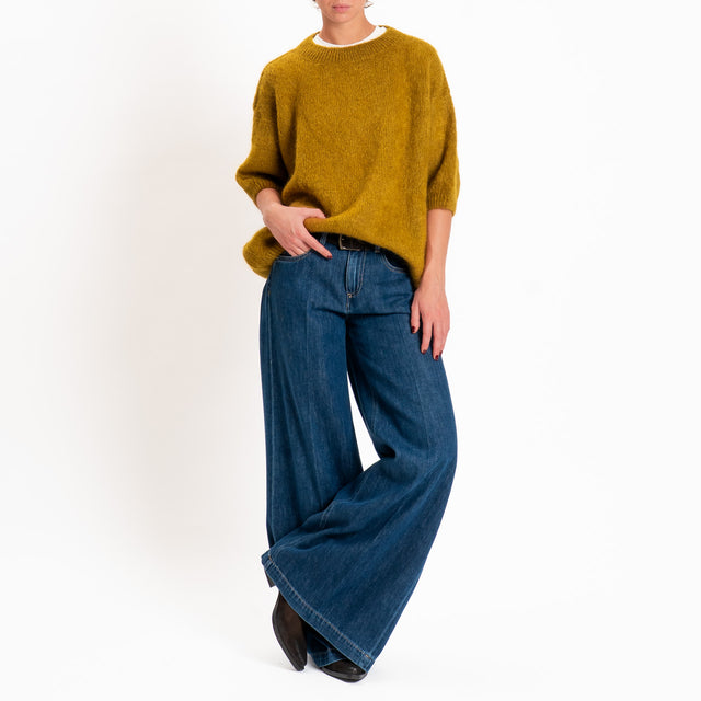Dixie-Maglia mohair girocollo - olio
