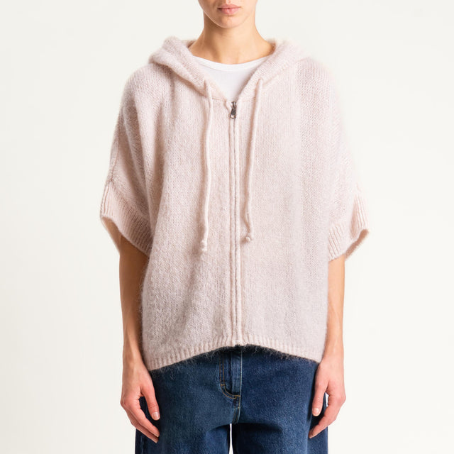 Dixie- Maglia misto cashmere con cappuccio - rosa