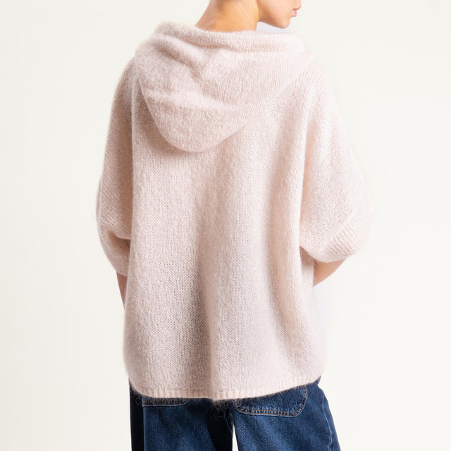 Dixie- Maglia misto cashmere con cappuccio - rosa