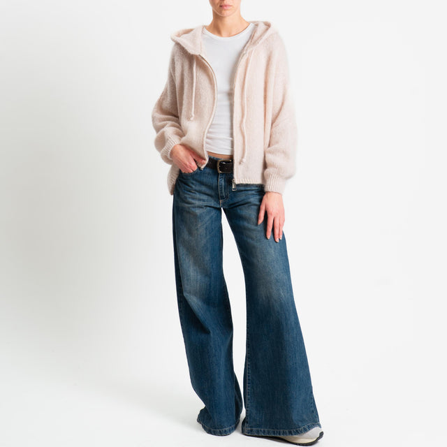 Dixie-Maglia misto lana con cappuccio - rosa