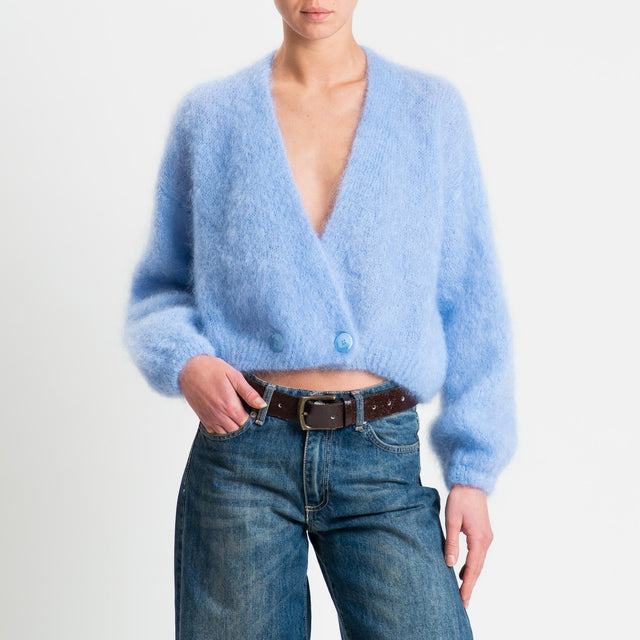 Dixie-Cardigan mohair - celeste