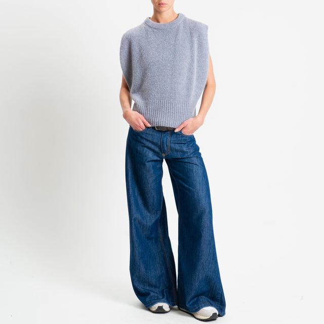 Dixie-Maglia smanicata misto alpaca - grigio