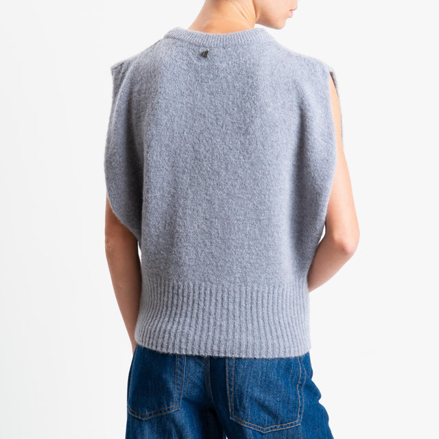 Dixie-Maglia smanicata misto alpaca - grigio