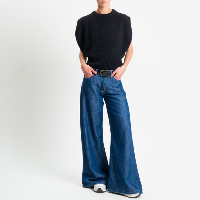 Dixie-Maglia smanicata misto alpaca - nero