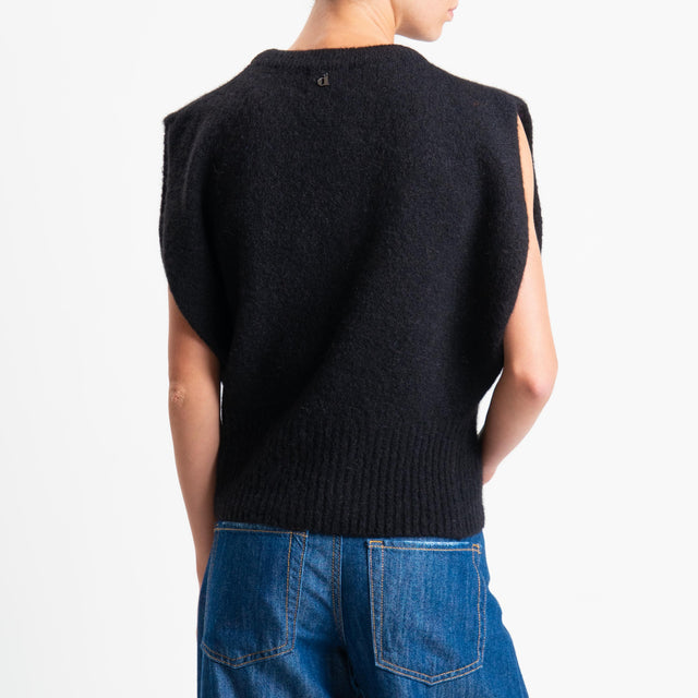 Dixie-Maglia smanicata misto alpaca - nero