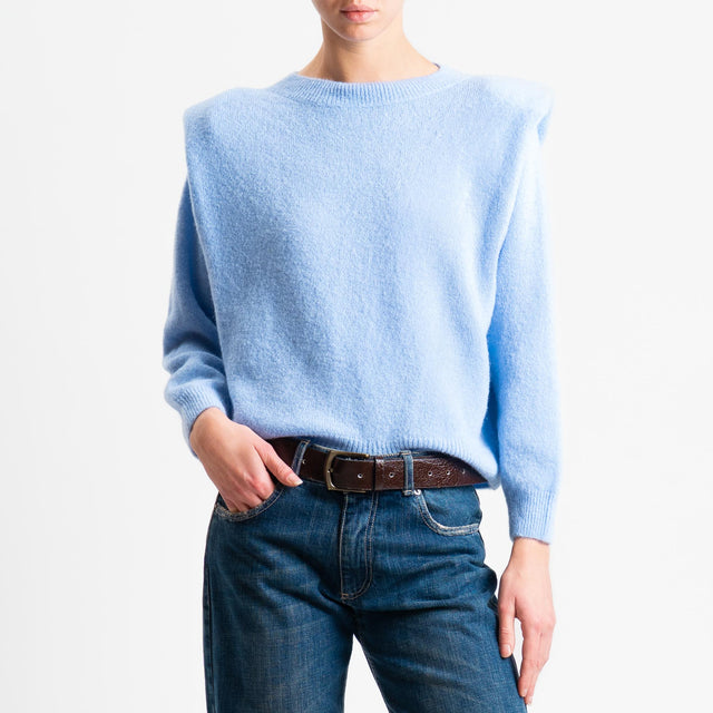 Dixie-Maglia con spalline baby alpaca - celeste
