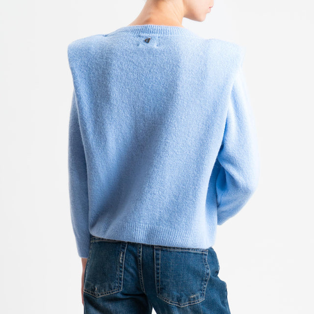 Dixie-Maglia con spalline baby alpaca - celeste
