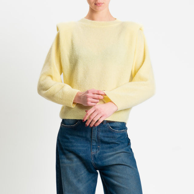 Dixie-Maglia con spalline baby alpaca - giallo