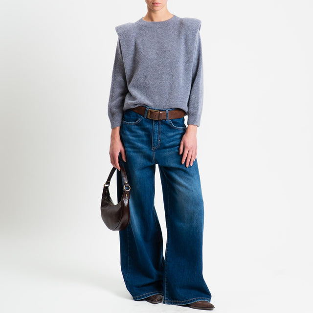 Dixie-Maglia con spalline baby alpaca - grigio