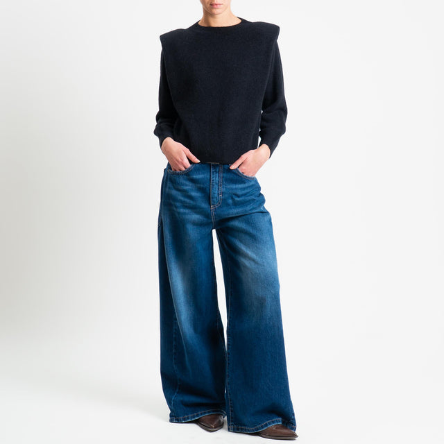 Dixie-Maglia con spalline baby alpaca - nero