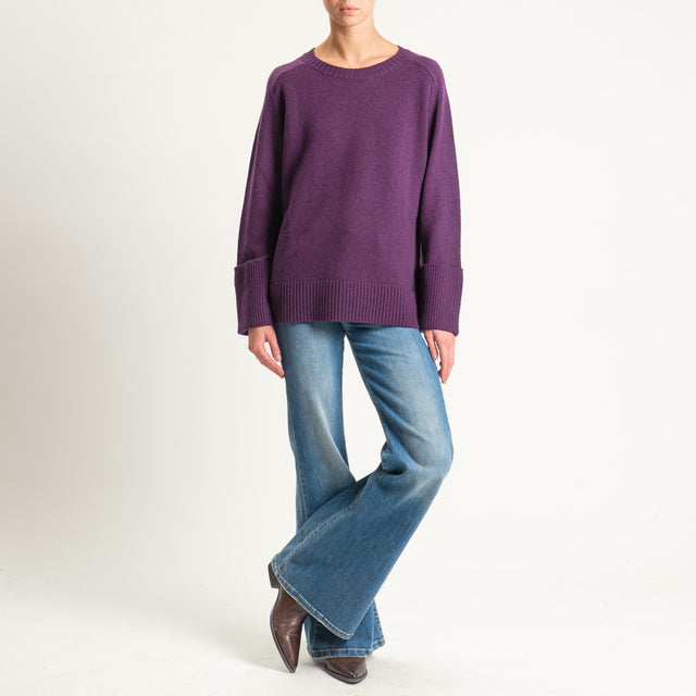 Dixie-Maglia scatola 100% lana - melanzana