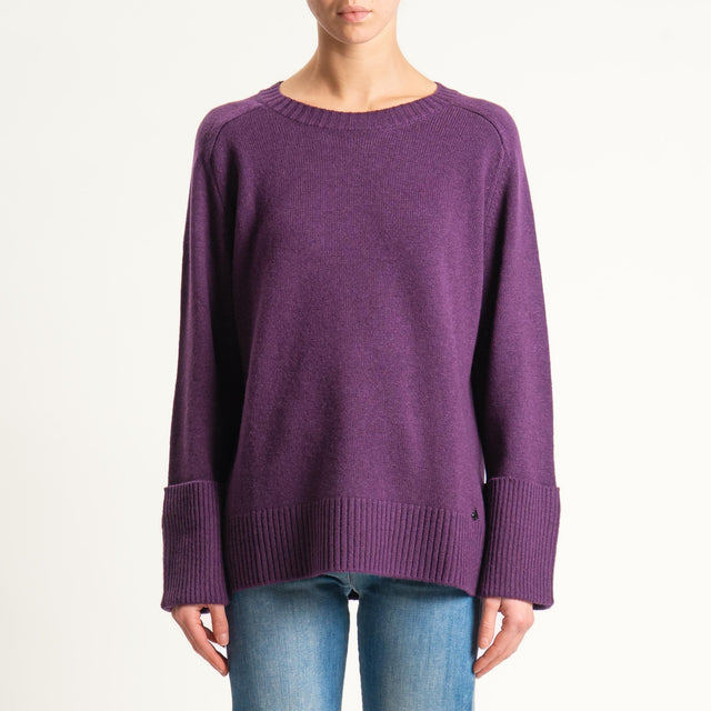Dixie-Maglia scatola 100% lana - melanzana