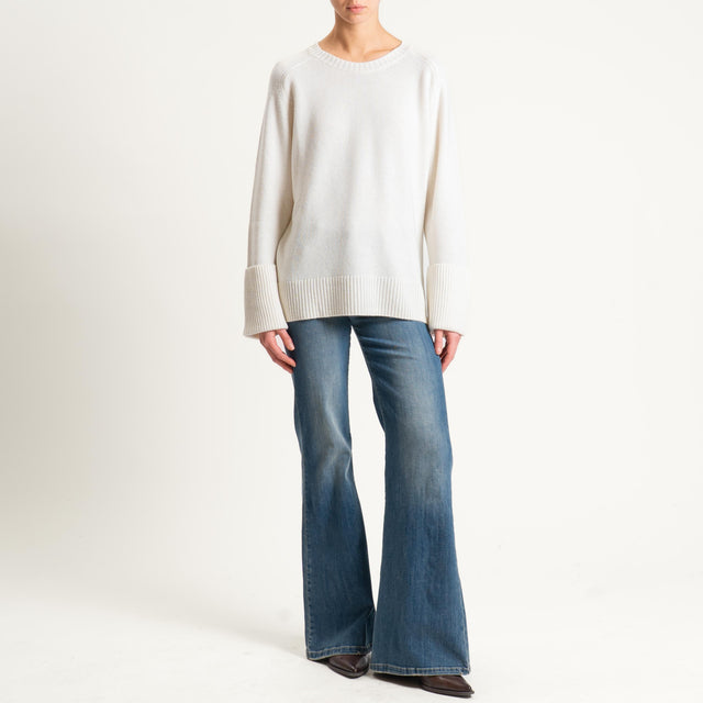 Dixie-Maglia scatola 100% lana - panna