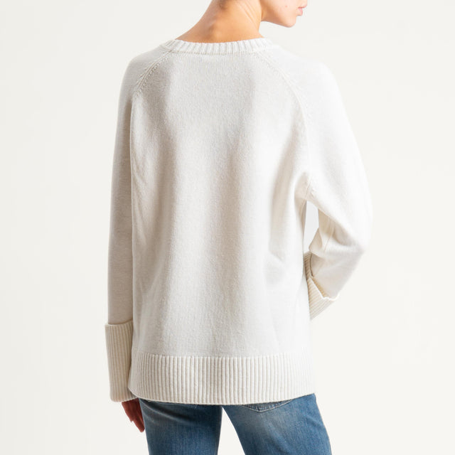 Dixie-Maglia scatola 100% lana - panna