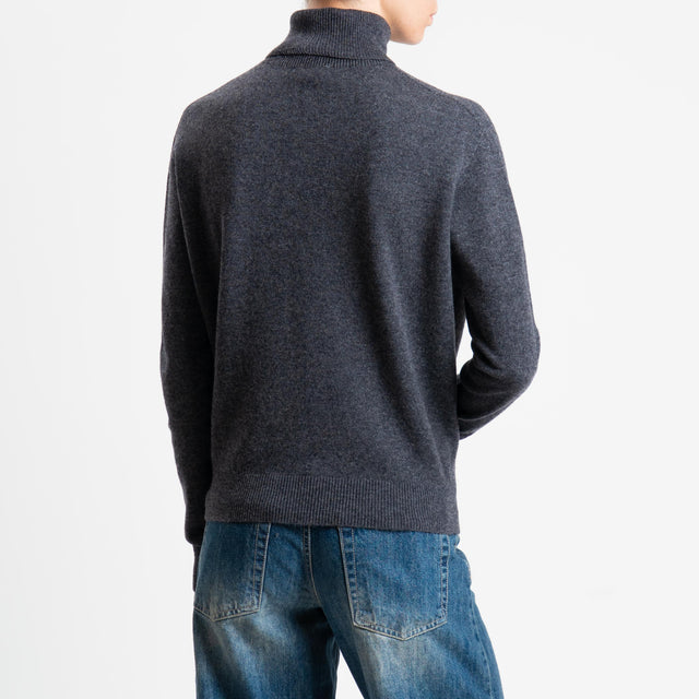 Dixie-Maglia 100 % lana collo alto - antracite