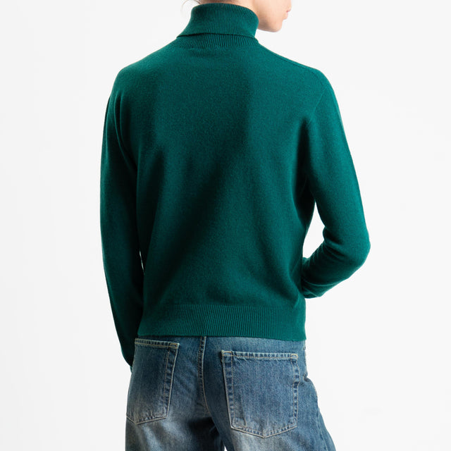 Dixie-Maglia 100 % lana collo alto - verde