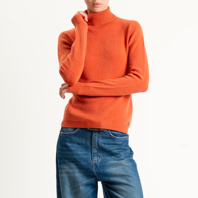 Dixie-Maglia collo alto elasticizzata - coccio