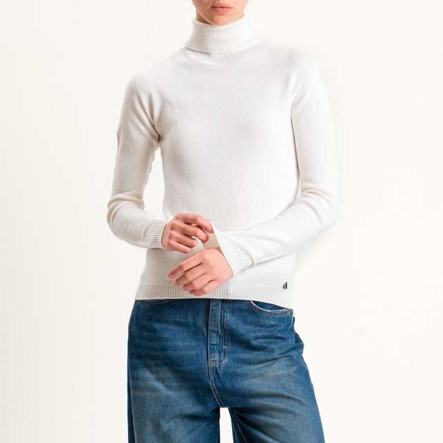 Dixie-Maglia collo alto elasticizzata - crema