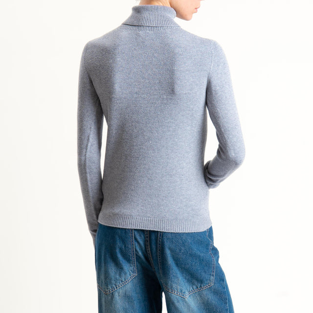 Dixie-Maglia collo alto elasticizzata - grigio melange