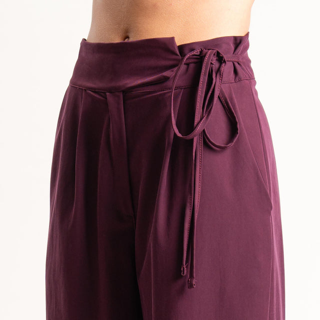 Dixie-Pantalone wide leg con pinces - Bordeaux