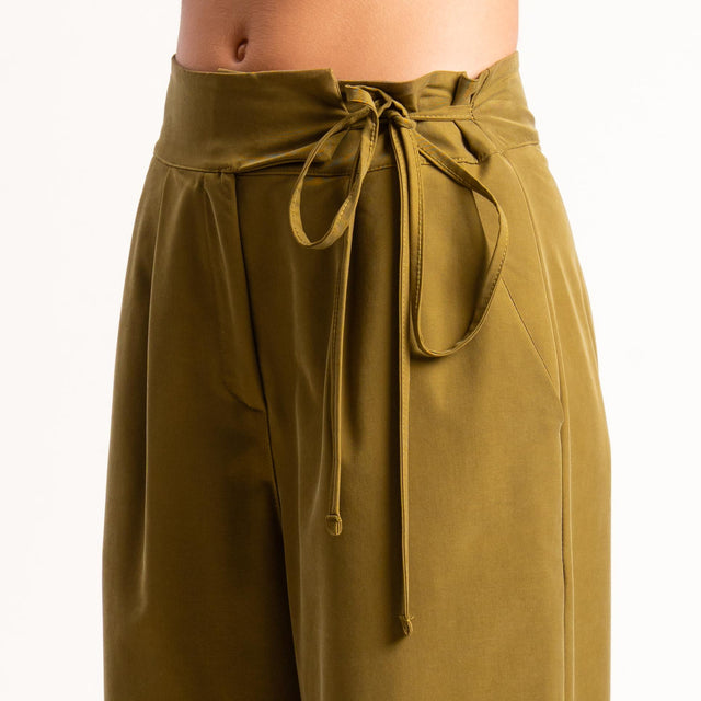 Dixie-Pantalone wide leg con pinces - olio