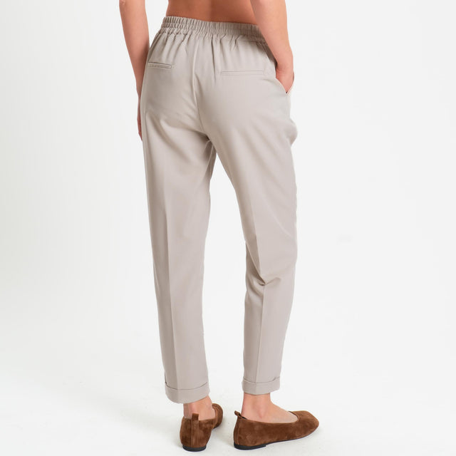 Dixie-Pantalone elastico dietro con pinces - ice