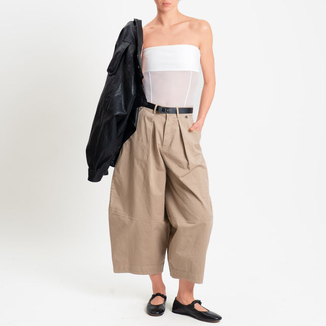 Dixie-Pantalone balloon cropped fit - sabbia