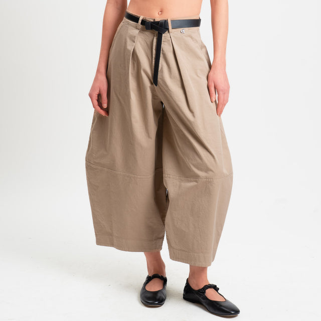 Dixie-Pantalone balloon cropped fit - sabbia