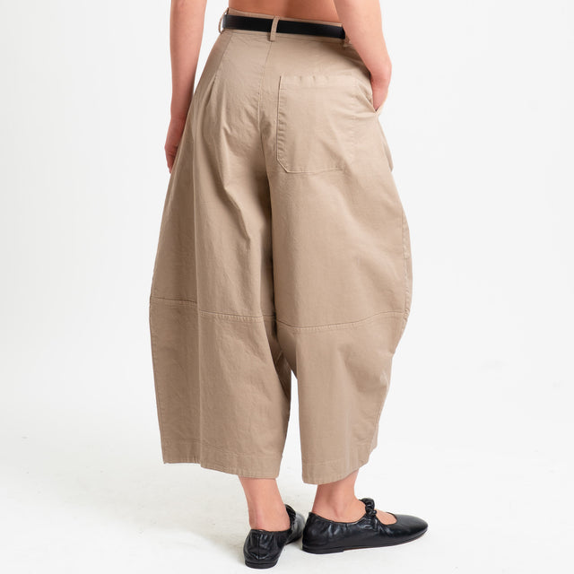Dixie-Pantalone balloon cropped fit - sabbia
