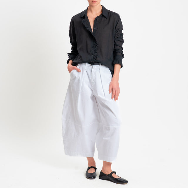 Dixie-Pantalone balloon cropped fit - bianco