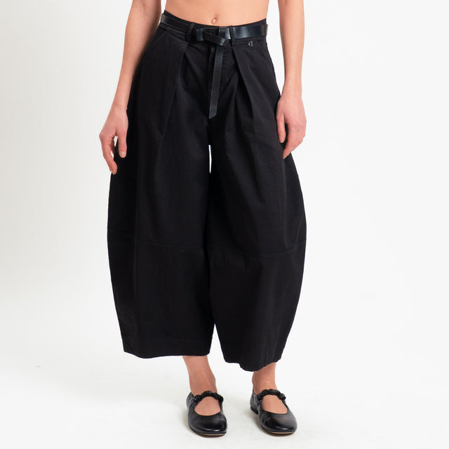 Dixie-Pantalone balloon cropped fit - nero