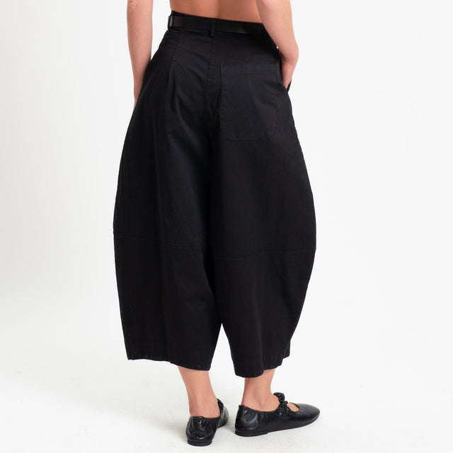 Dixie-Pantalone balloon cropped fit - nero