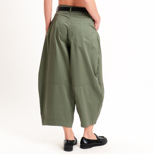 Dixie-Pantalone popeline barrel fit - salvia