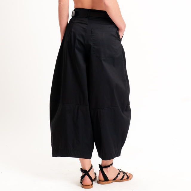 Dixie-Pantalone popeline barrel fit - nero
