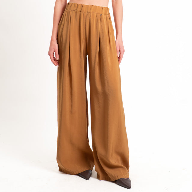 Dixie-Pantalone tessuto modal elastico in vita - miele