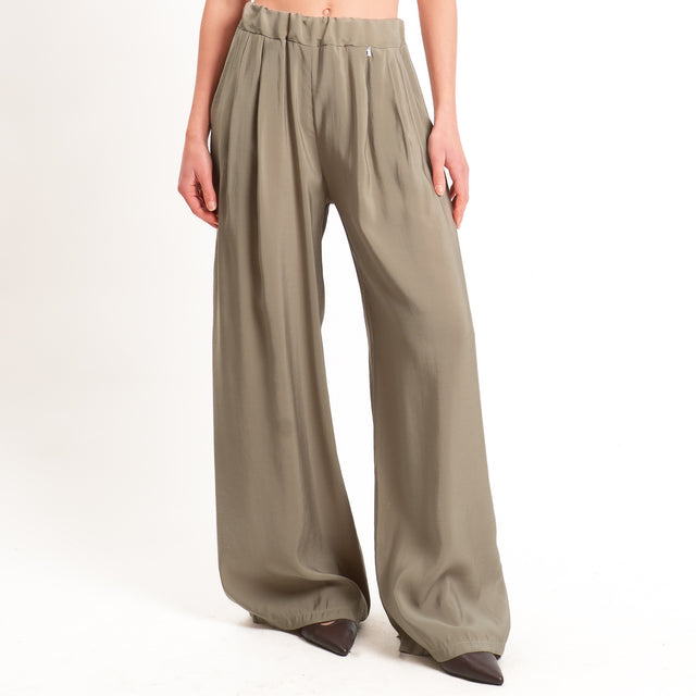 Dixie-Pantalone tessuto modal elastico in vita - salvia
