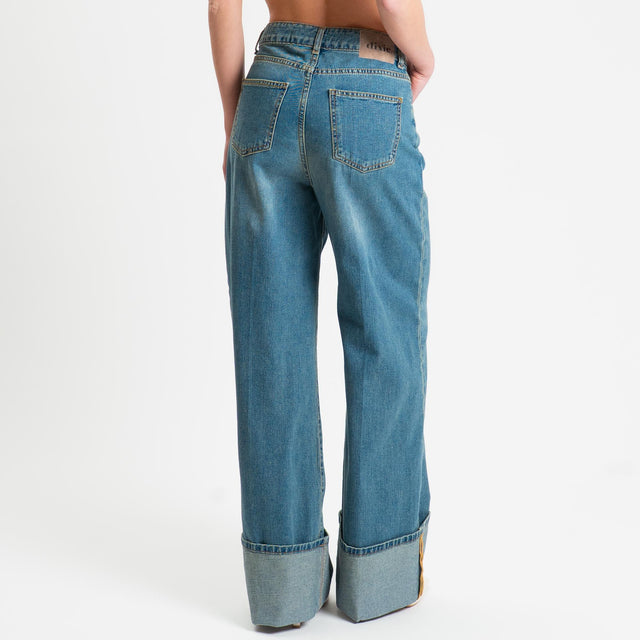 Dixie-Jeans wide leg con risvolto - denim