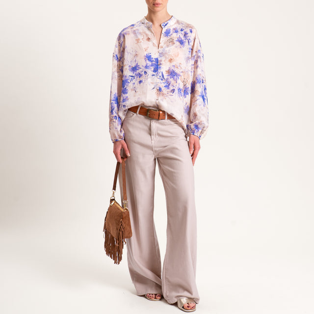 Dixie-Pantalone wide leg drill cotone - sand