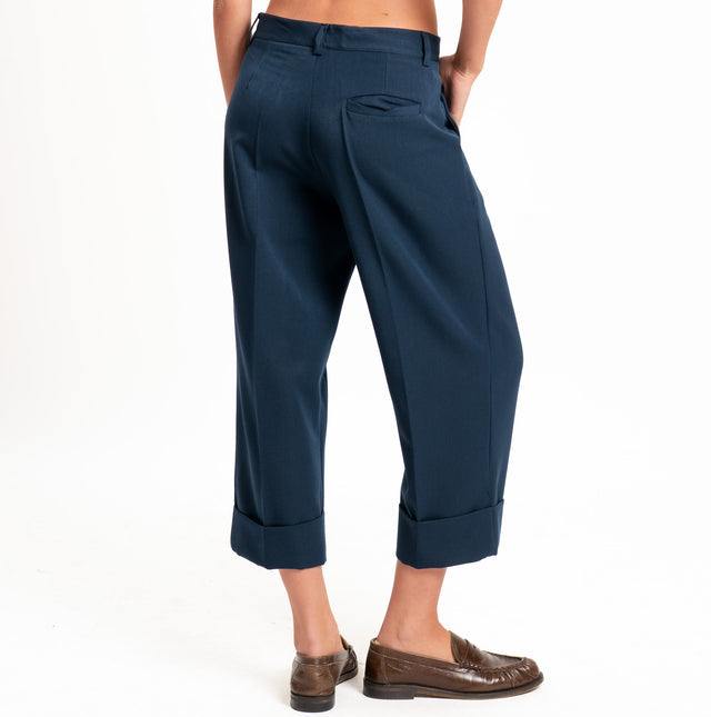 Dixie-Pantalone con risvolto - blu